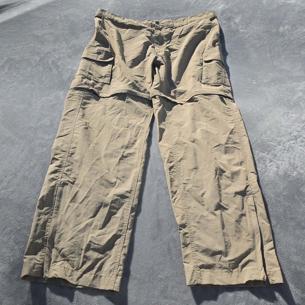 Swiss Alps Convertible Hiking Pants Men's 2XL Khaki Cargo Zippered‎ Pockets...